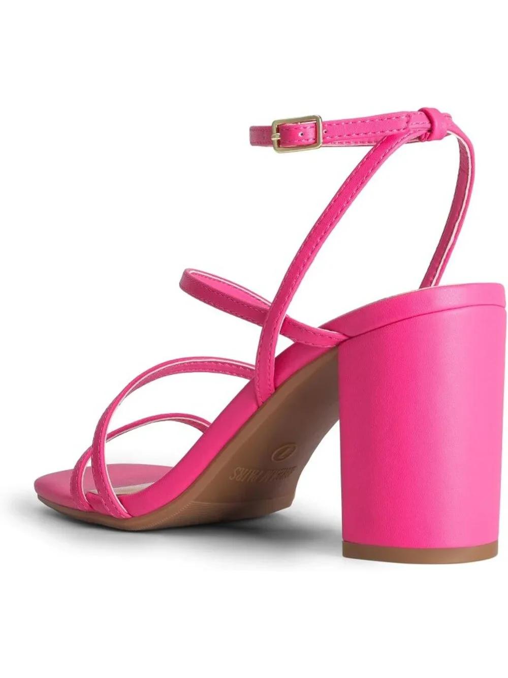 Dream Pairs Women's Hot Pink Open Toe Sleek Straps Chunky Block Heel Sandals